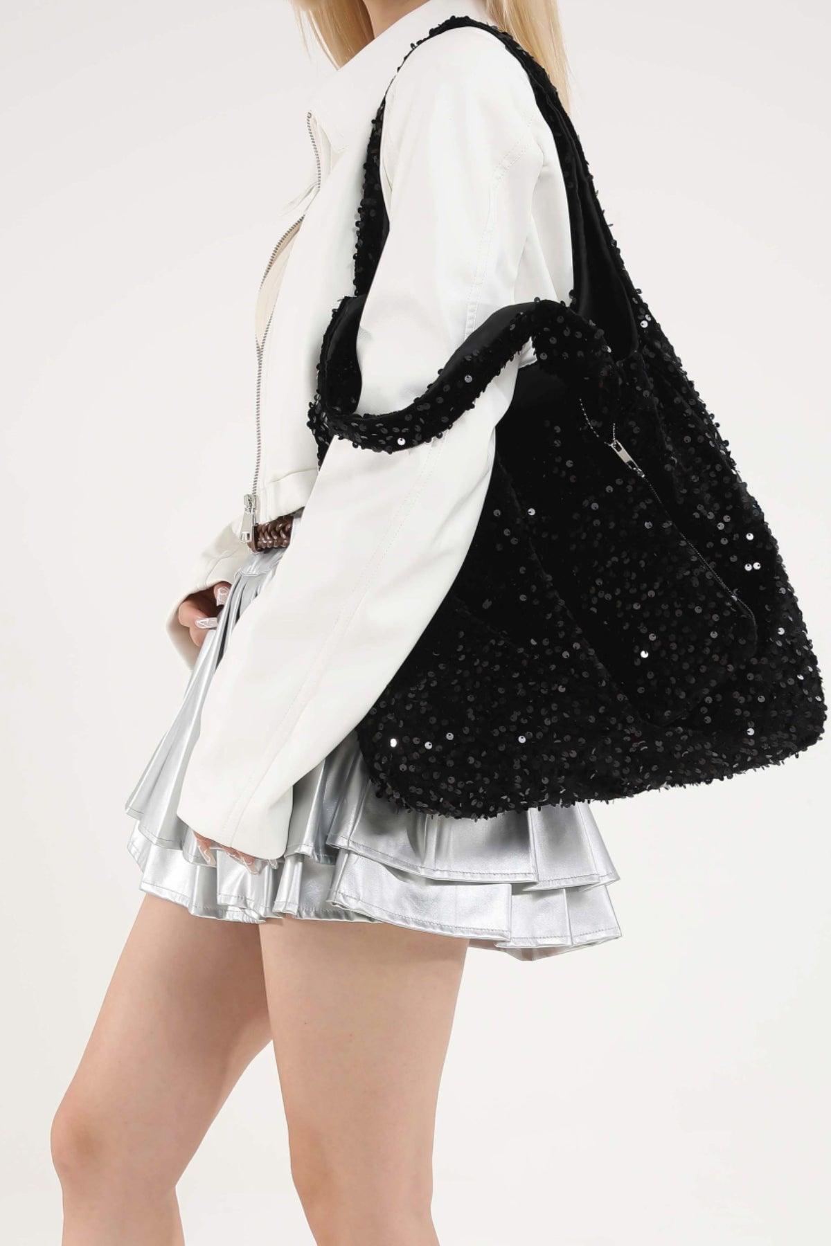 Sequin Polyester Handbag - Clothes For Her Online Store