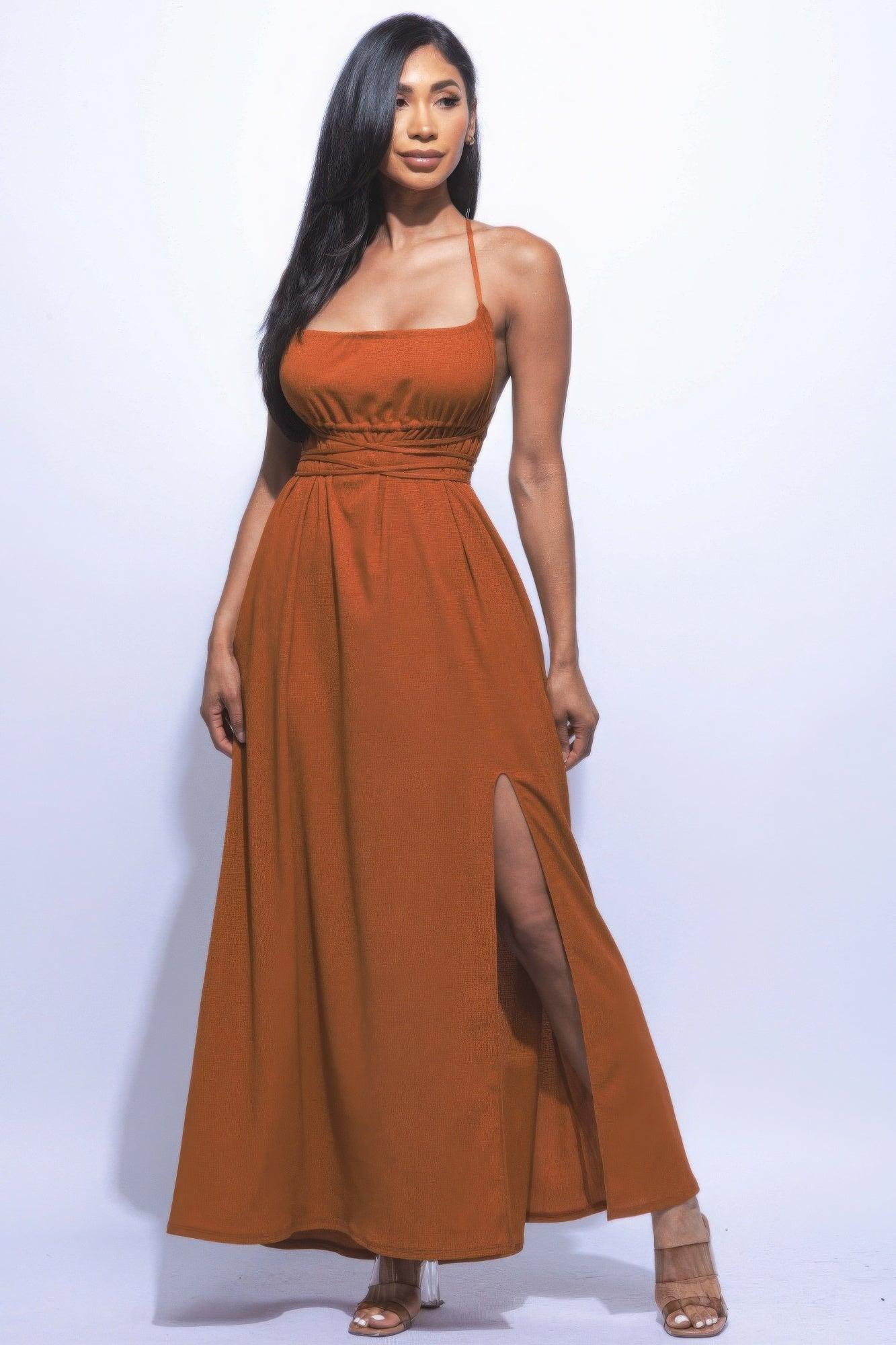Side Slit Maxi Dress - Clothes For Her Online Store