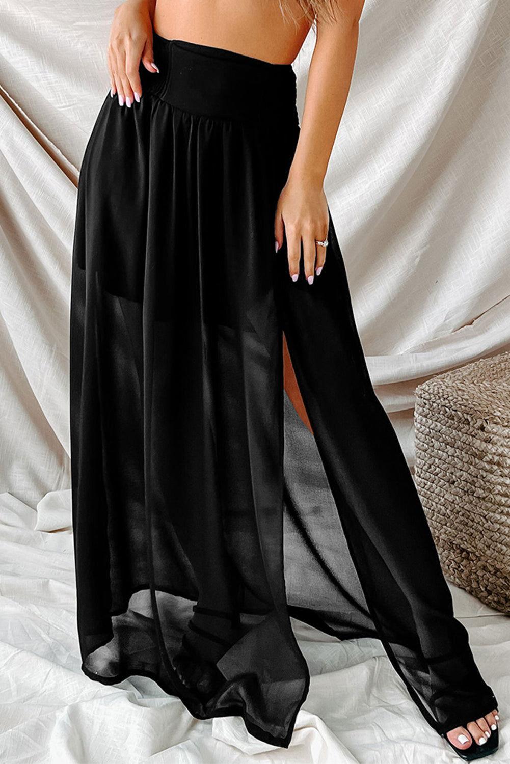 Slit High Waist Maxi Skirt - Clothes For Her Online Store