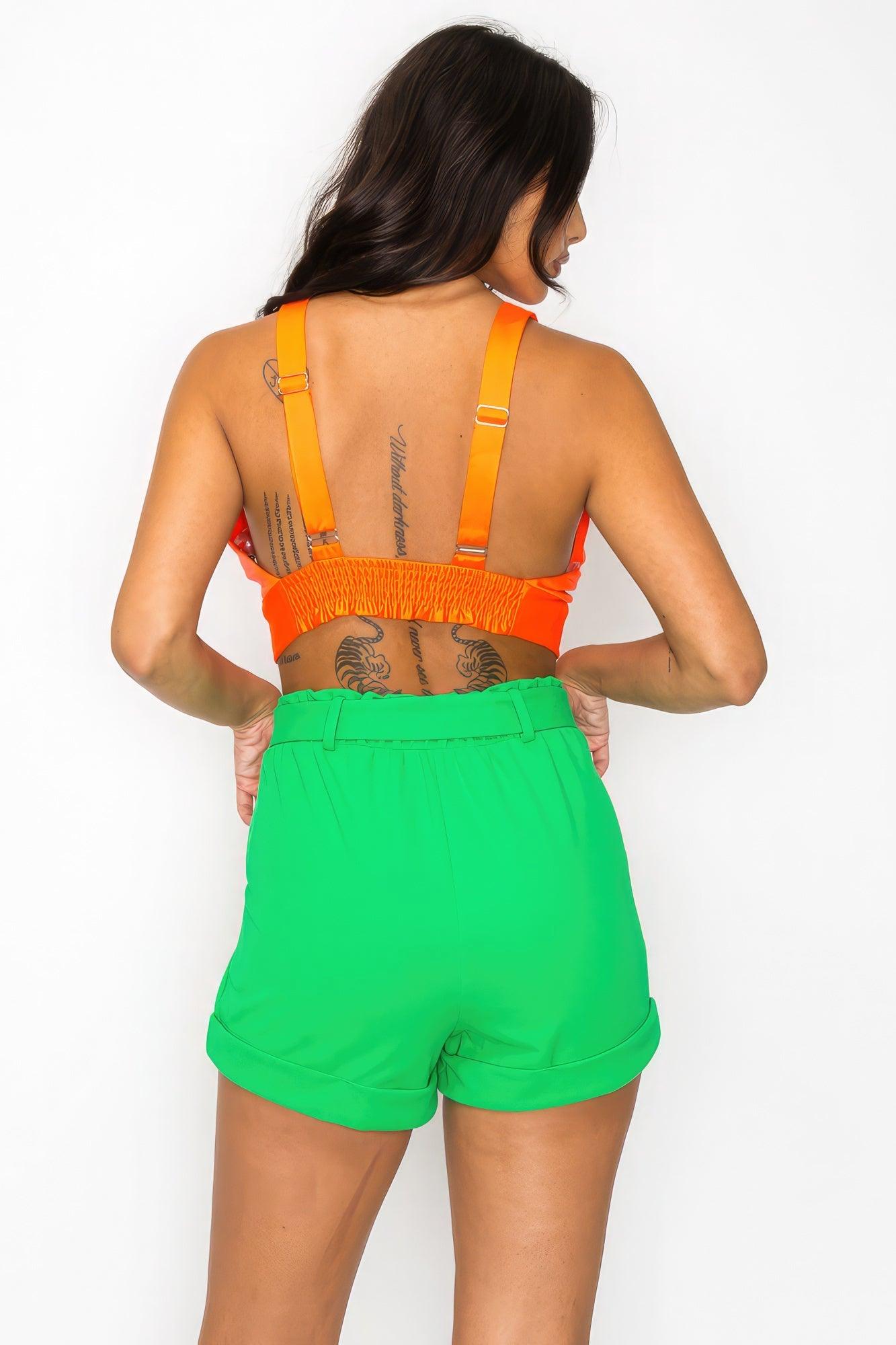 Smock V-neck Satin Bra Top - Clothes For Her Online Store