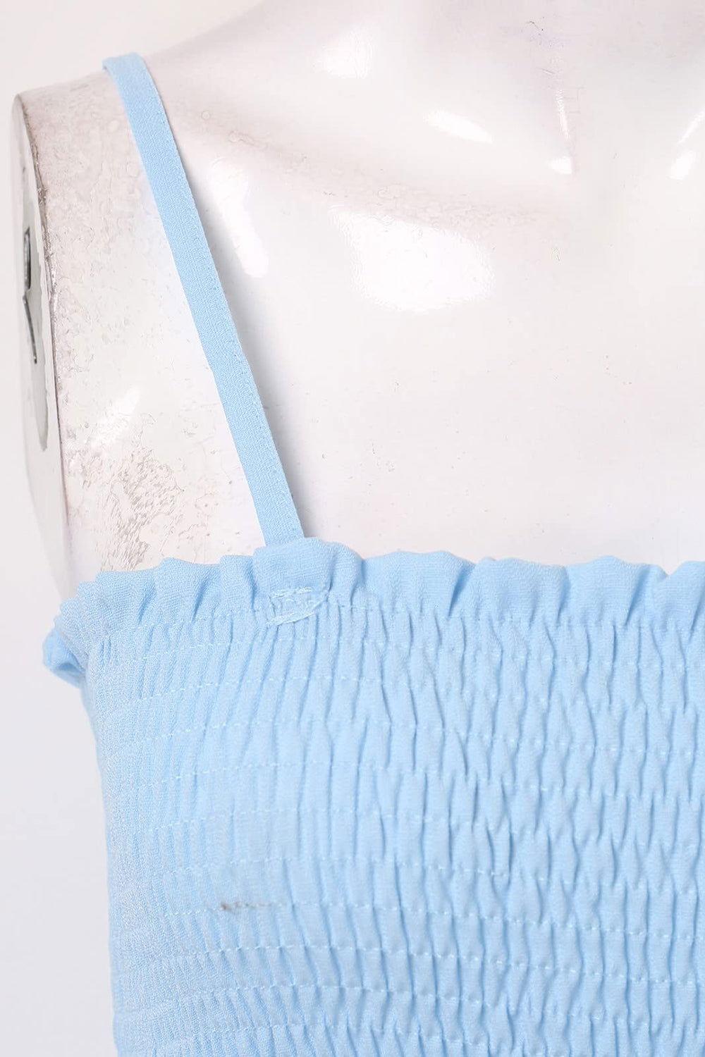 Smocked Spaghetti Strap Wide Leg Jumpsuit - Clothes For Her Online Store