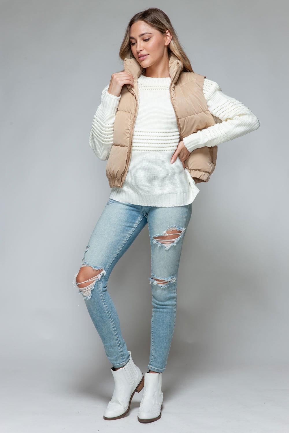 Snobbish Fine Fur Lining Quilted Vest - Clothes For Her Online Store
