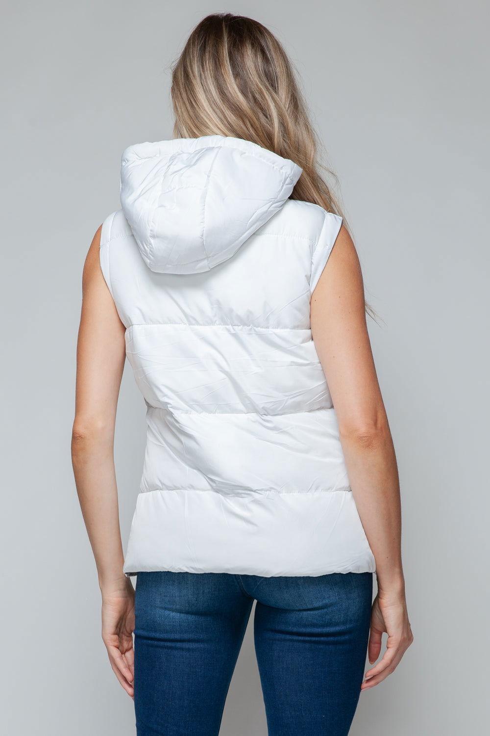 Snobbish Snap and Zip Closure Hooded Vest - Clothes For Her Online Store