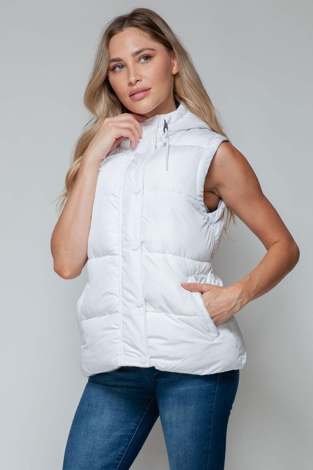 Snobbish Snap and Zip Closure Hooded Vest - Clothes For Her Online Store