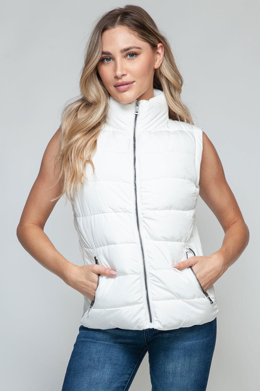 Snobbish Zip Up Turtleneck Vest with Pockets - Clothes For Her Online Store