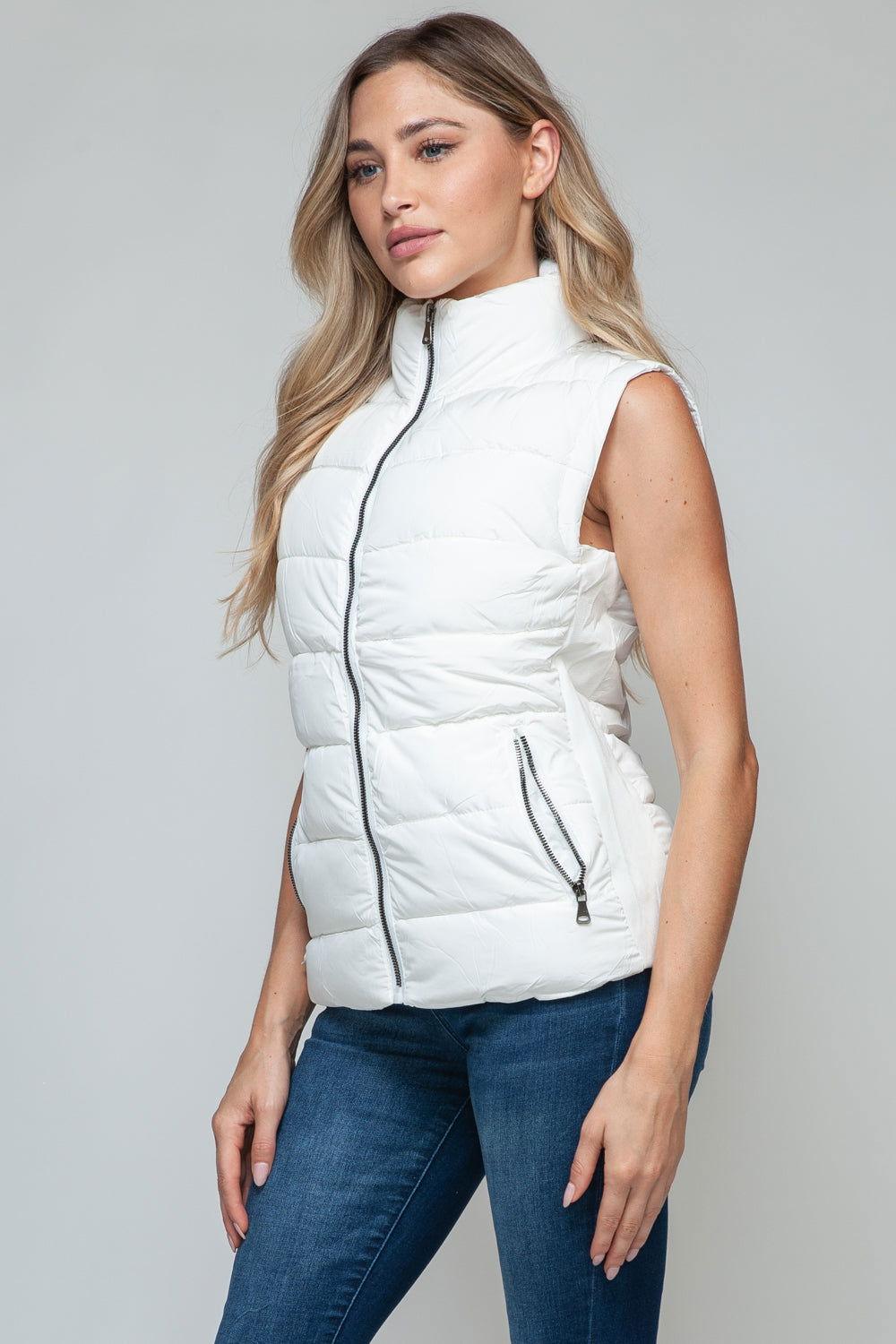 Snobbish Zip Up Turtleneck Vest with Pockets - Clothes For Her Online Store