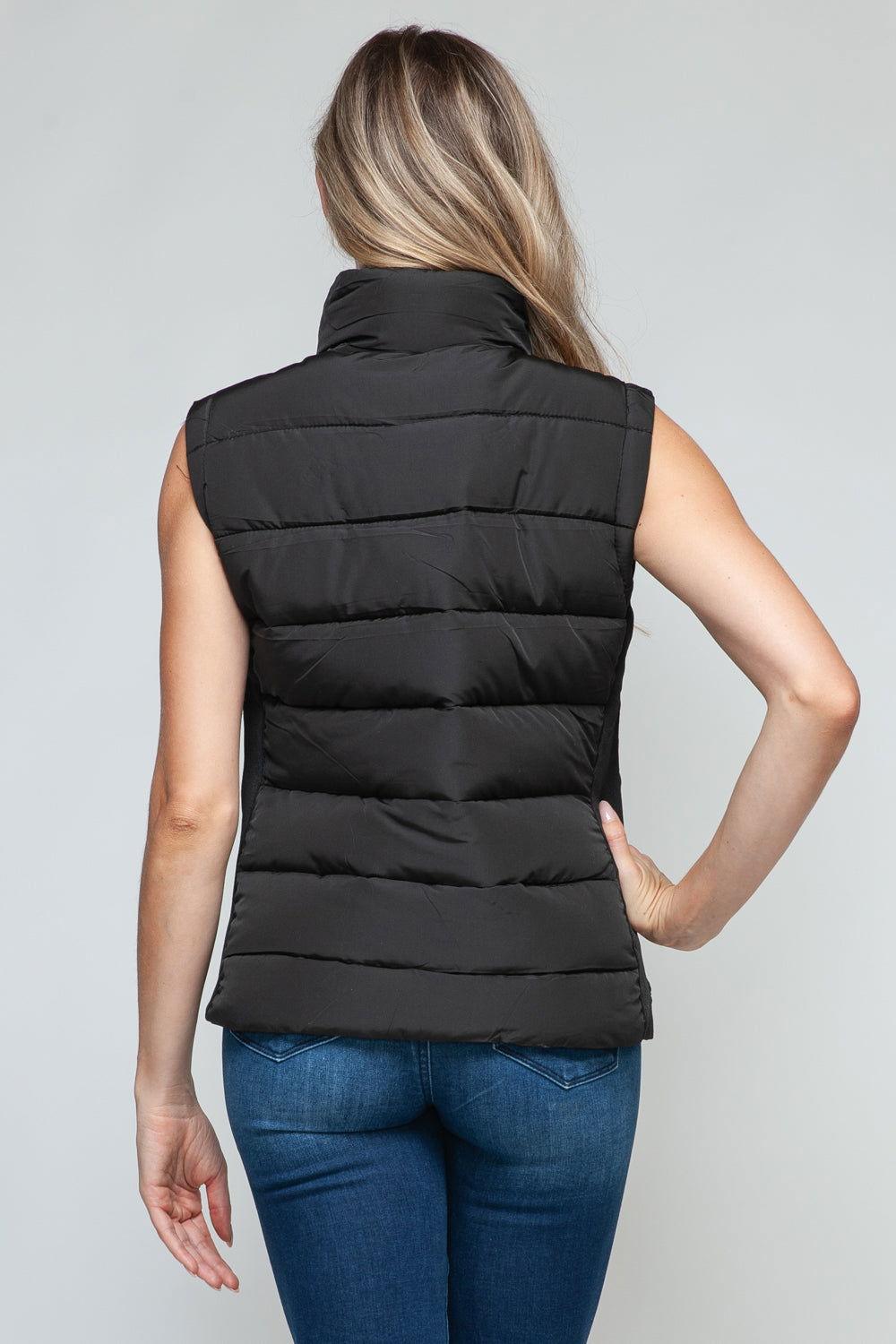 Snobbish Zip Up Turtleneck Vest with Pockets - Clothes For Her Online Store