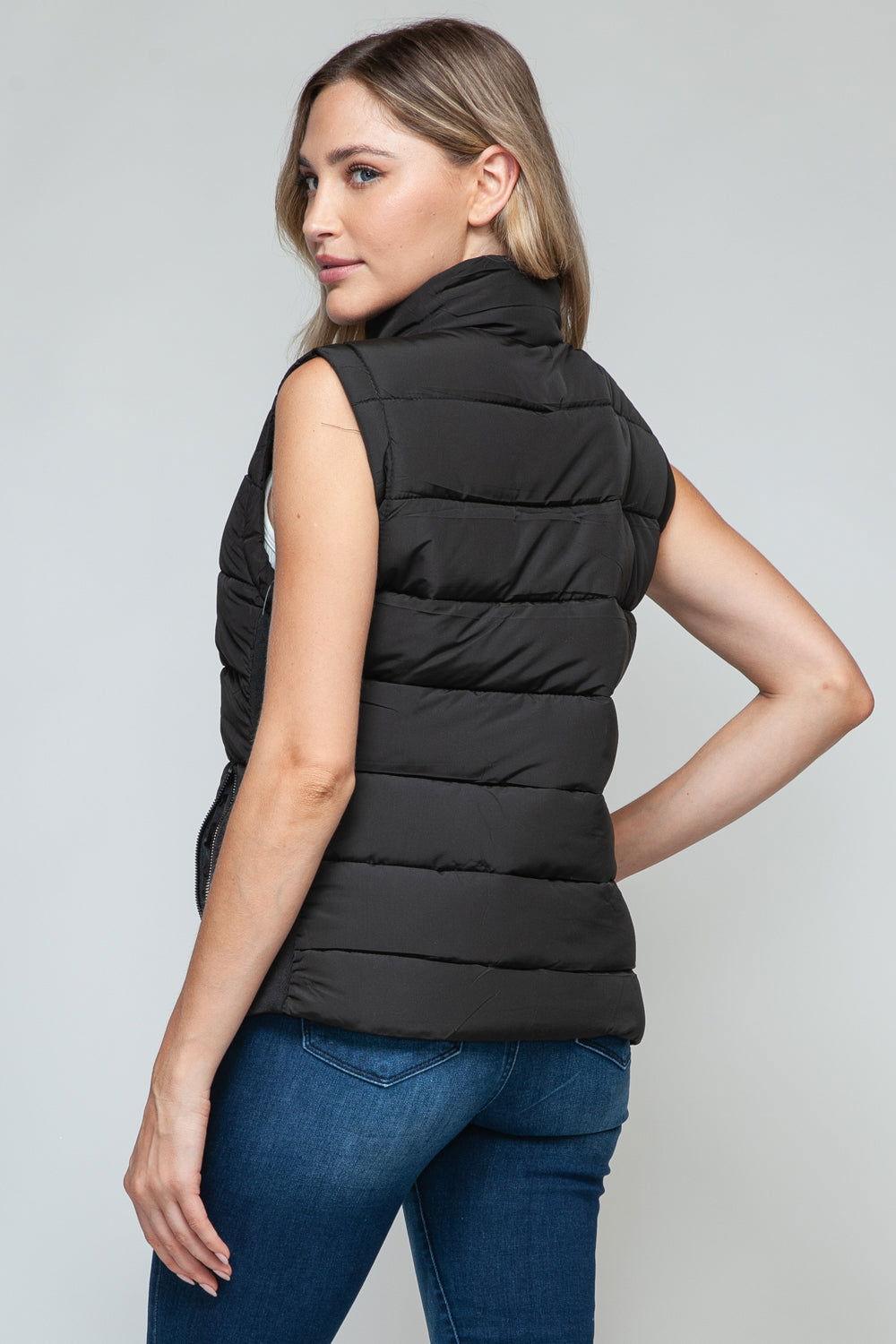 Snobbish Zip Up Turtleneck Vest with Pockets - Clothes For Her Online Store