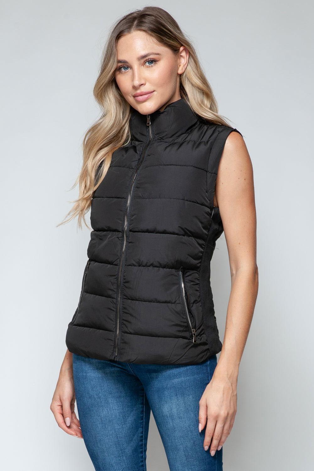 Snobbish Zip Up Turtleneck Vest with Pockets - Clothes For Her Online Store