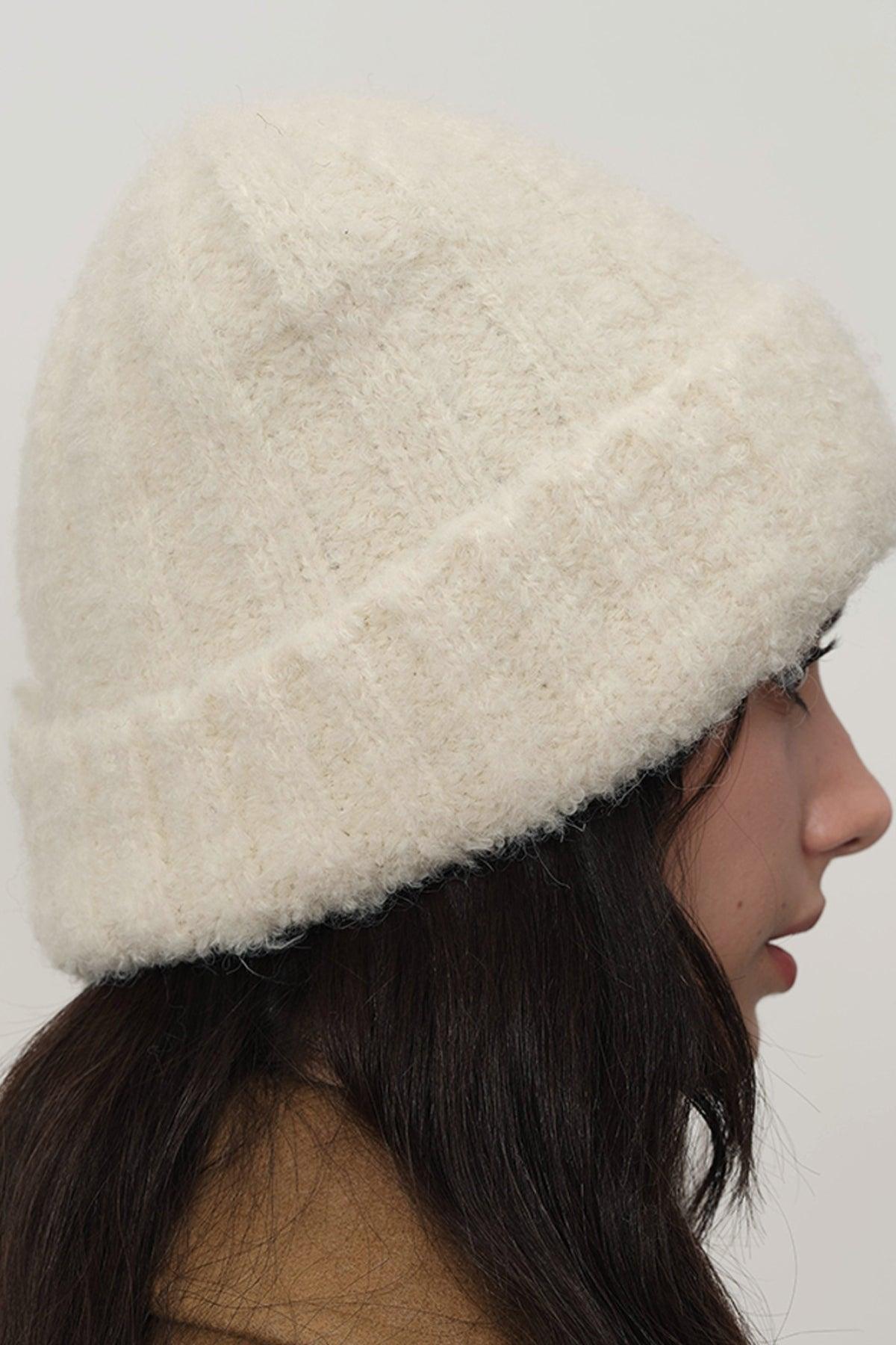Solid Color Thermal Knit Hat - Clothes For Her Online Store