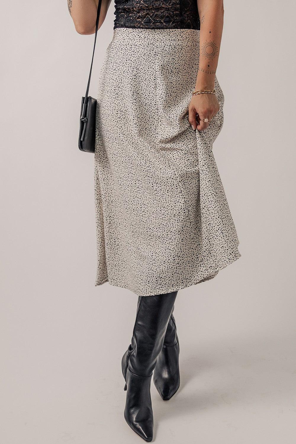 Speckle High Waist Midi Skirt - Clothes For Her Online Store