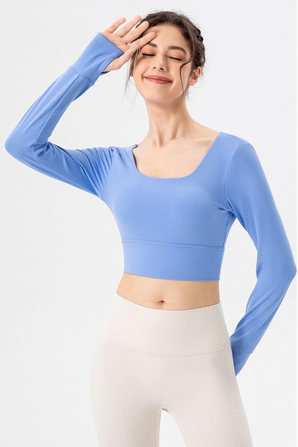 Square Neck Crisscross Active T-Shirt - Clothes For Her Online Store