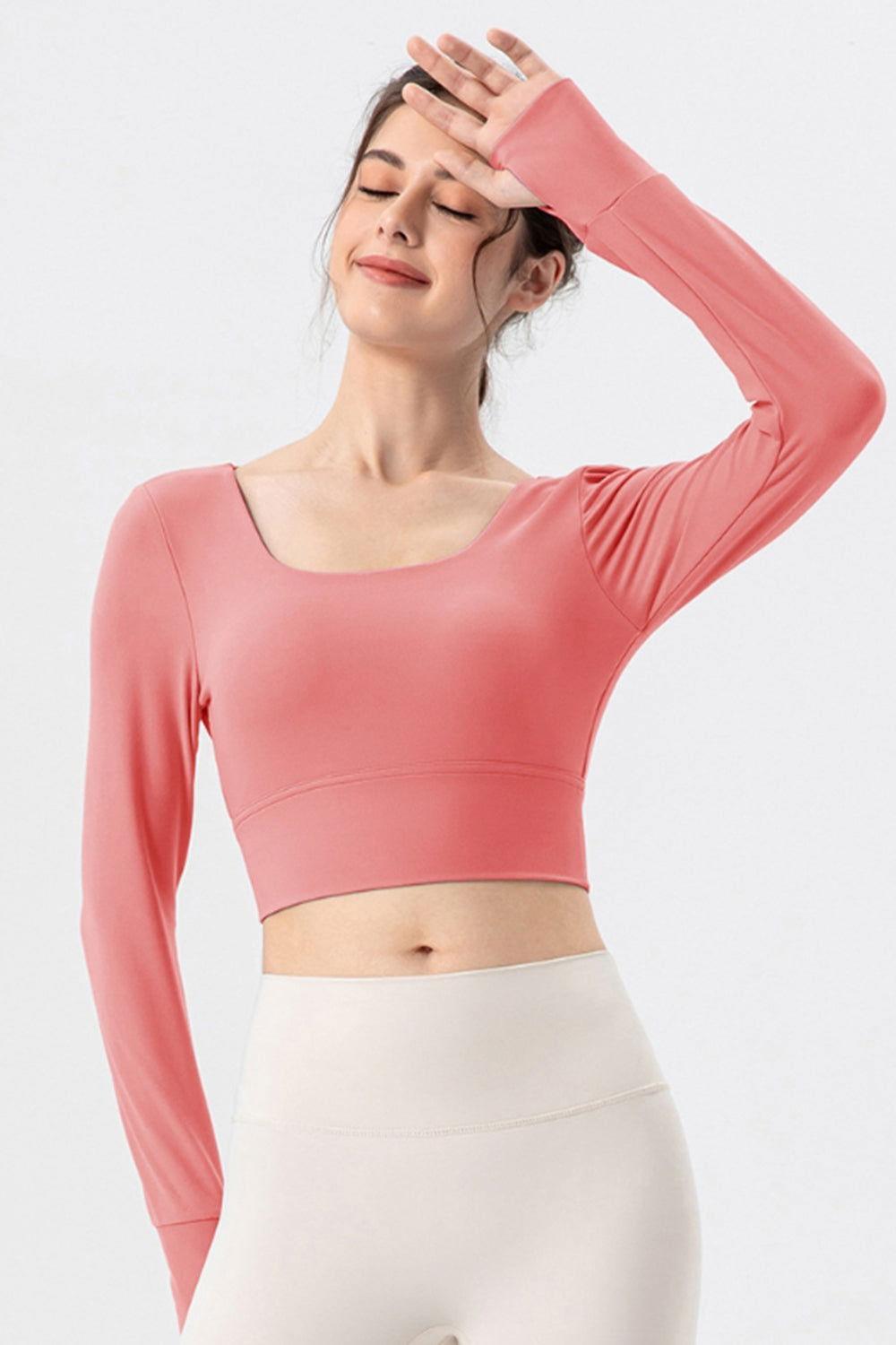 Square Neck Crisscross Active T-Shirt - Clothes For Her Online Store