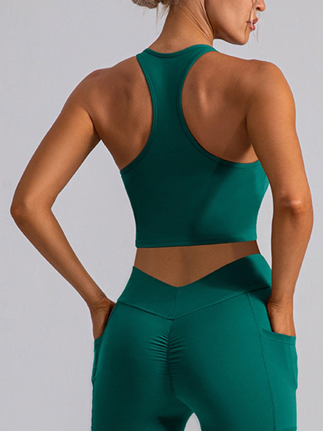 Square Neck Racerback Cropped Tank - Clothes For Her Online Store