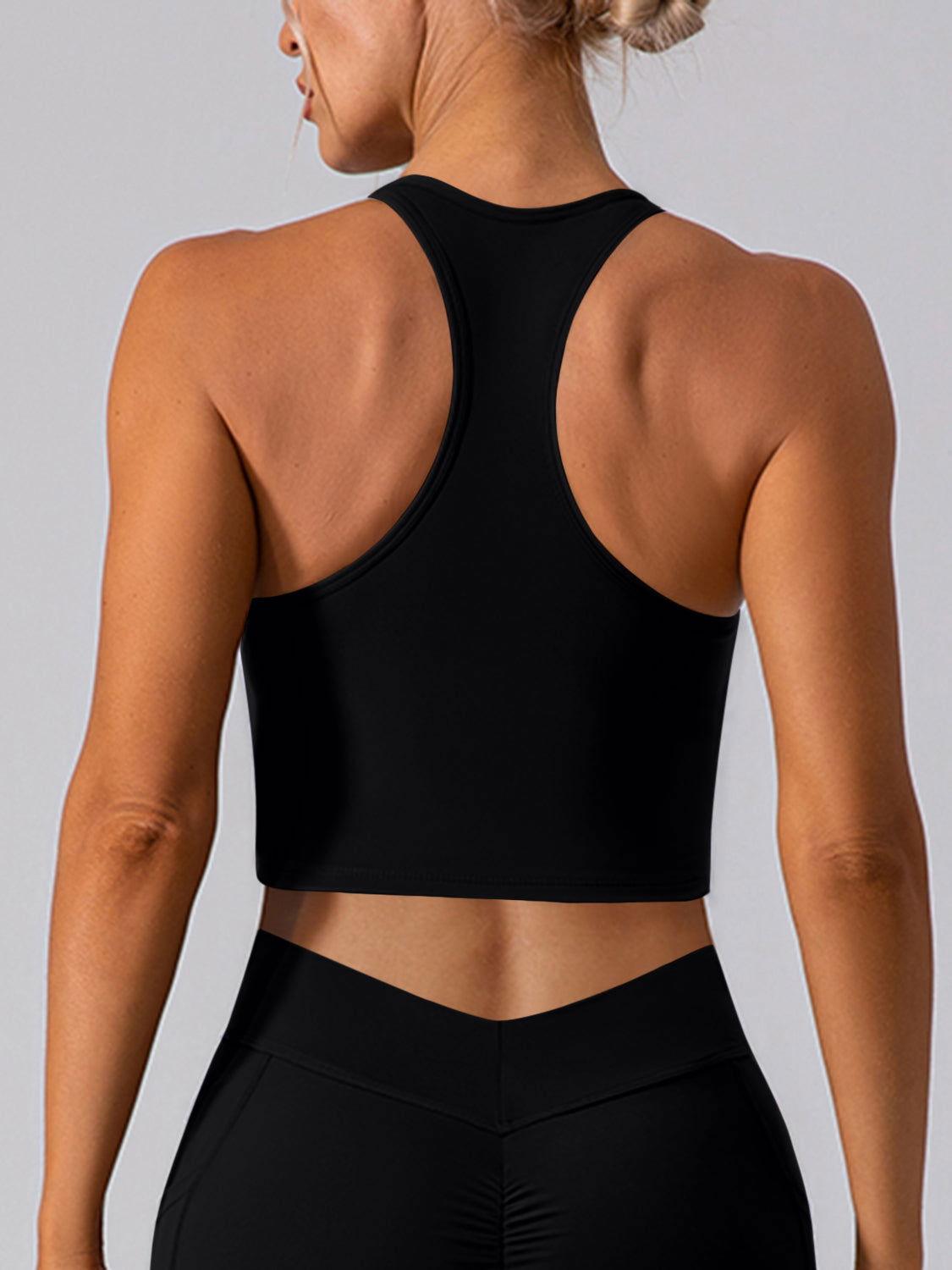 Square Neck Racerback Cropped Tank - Clothes For Her Online Store