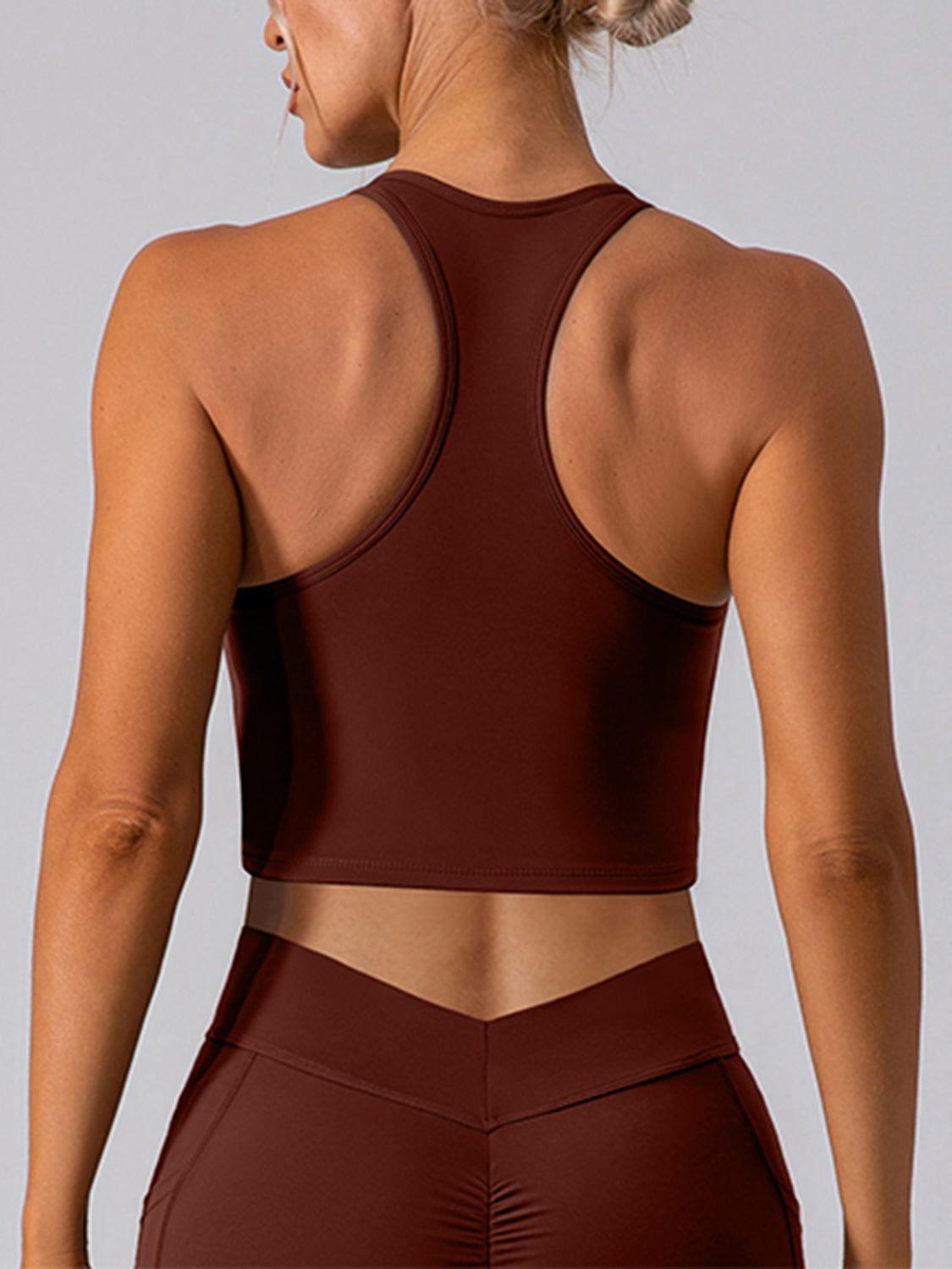 Square Neck Racerback Cropped Tank - Clothes For Her Online Store