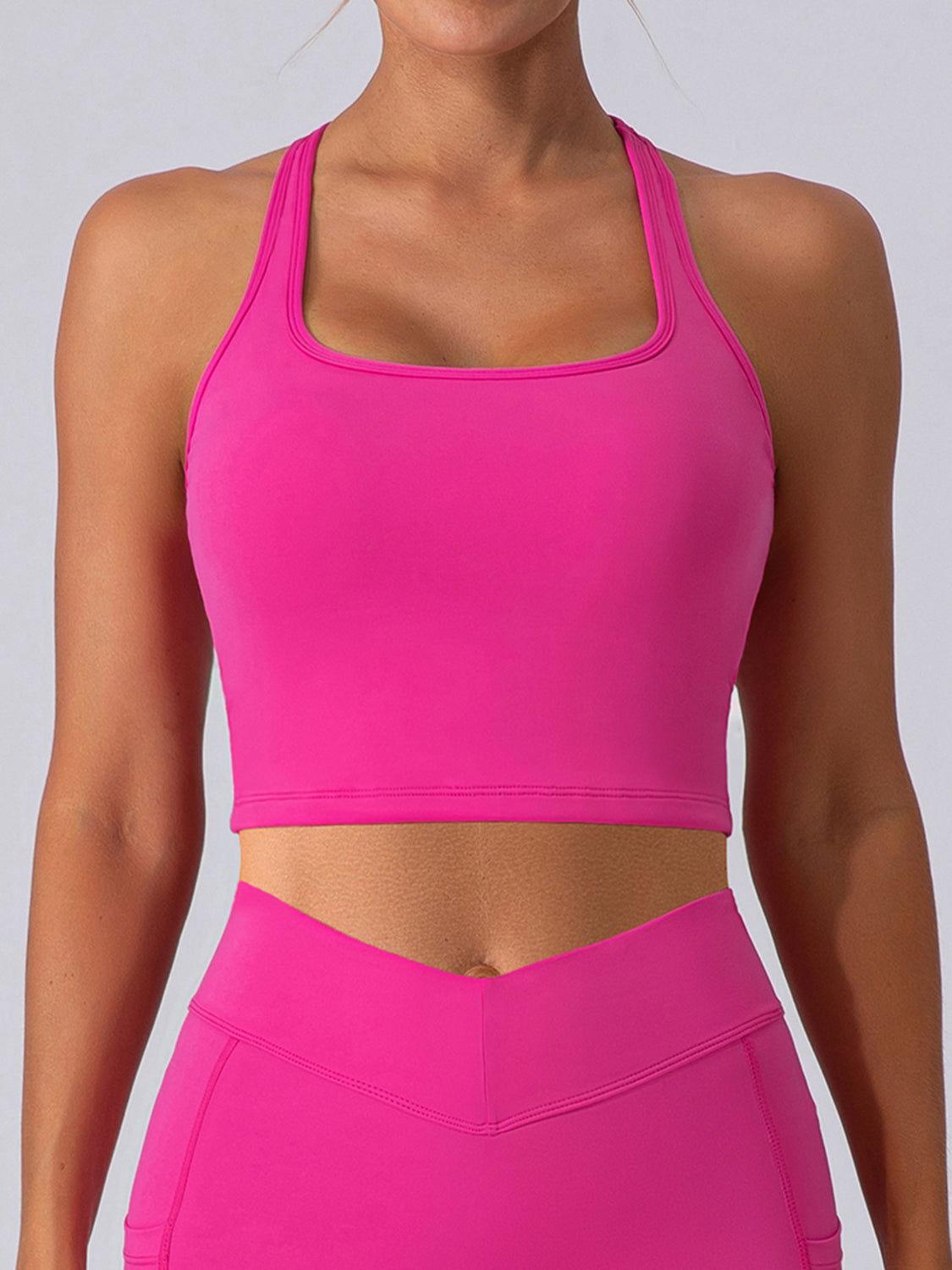 Square Neck Racerback Cropped Tank - Clothes For Her Online Store