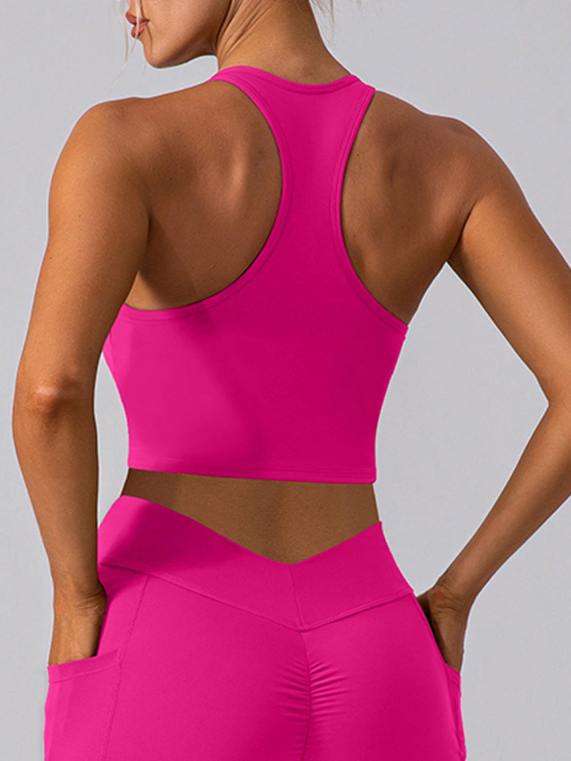 Square Neck Racerback Cropped Tank - Clothes For Her Online Store