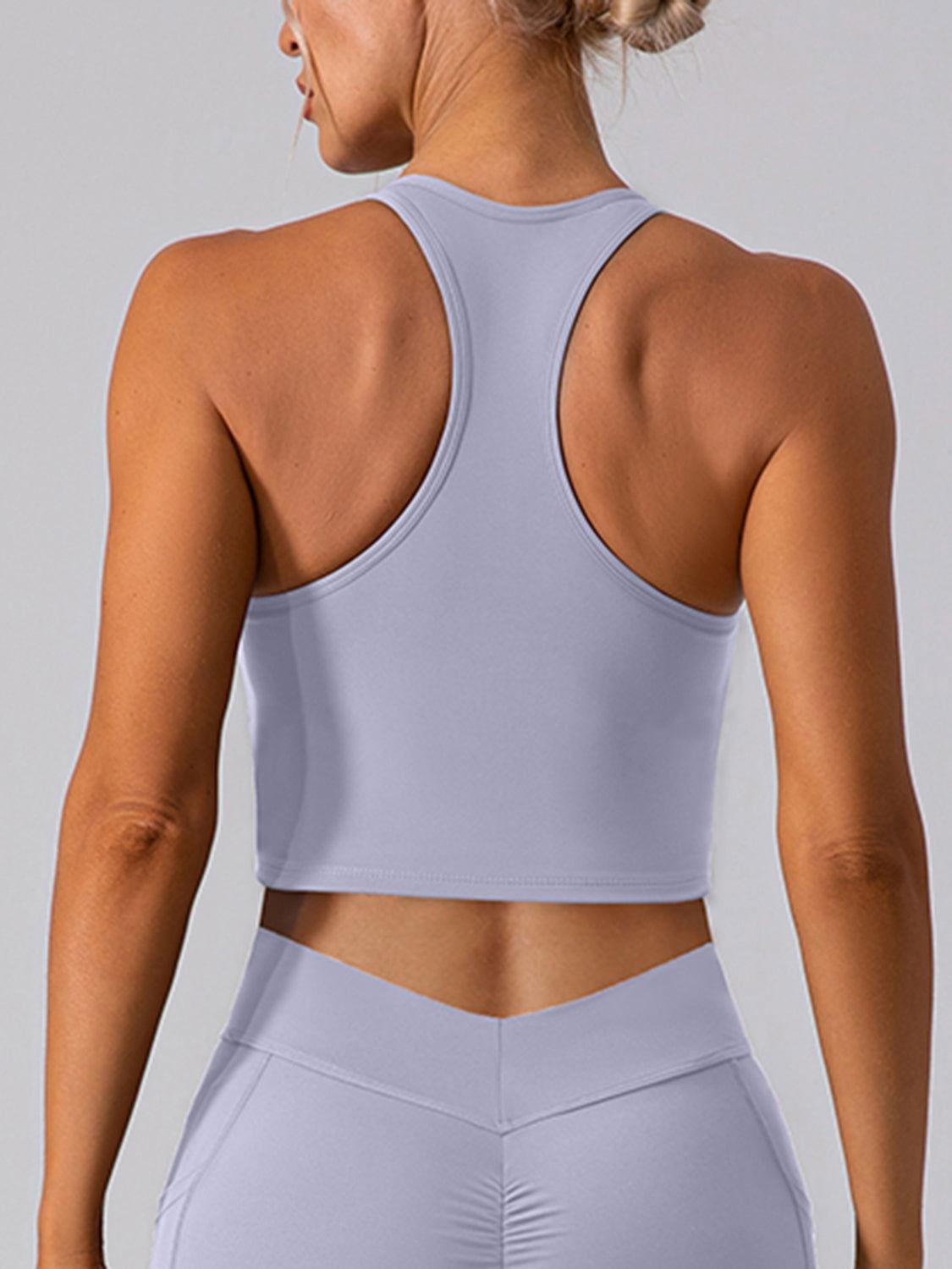 Square Neck Racerback Cropped Tank - Clothes For Her Online Store