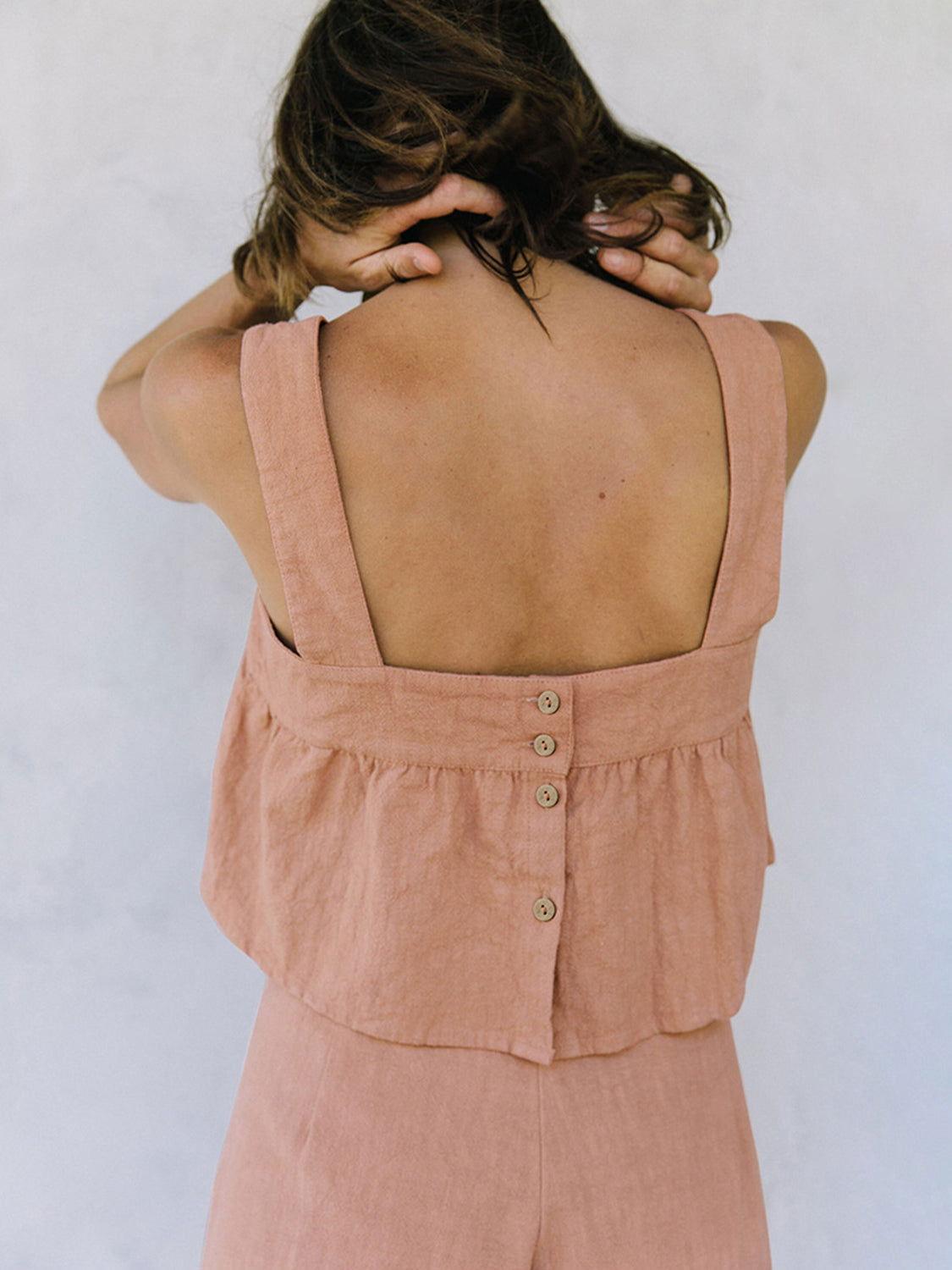 Square Neck Wide Strap Top and Pants Set - Clothes For Her Online Store