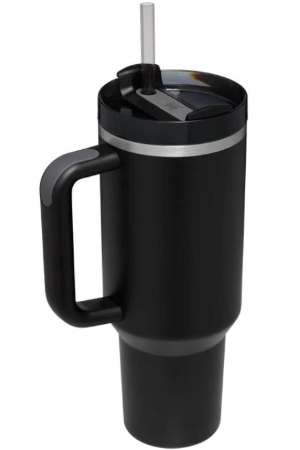 Stainless Steel Tumbler with Upgraded Handle and Straw - Clothes For Her Online Store