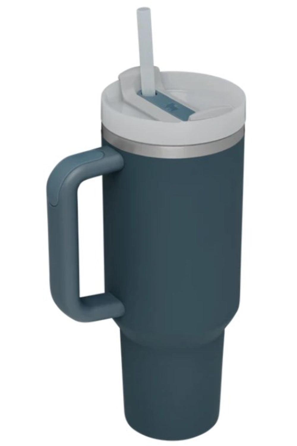 Stainless Steel Tumbler with Upgraded Handle and Straw - Clothes For Her Online Store