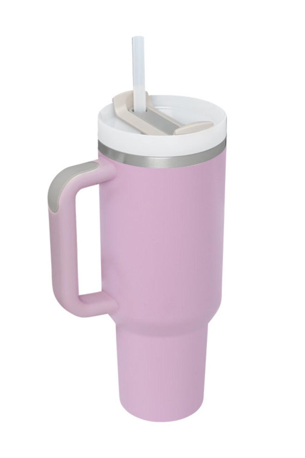 Stainless Steel Tumbler with Upgraded Handle and Straw - Clothes For Her Online Store