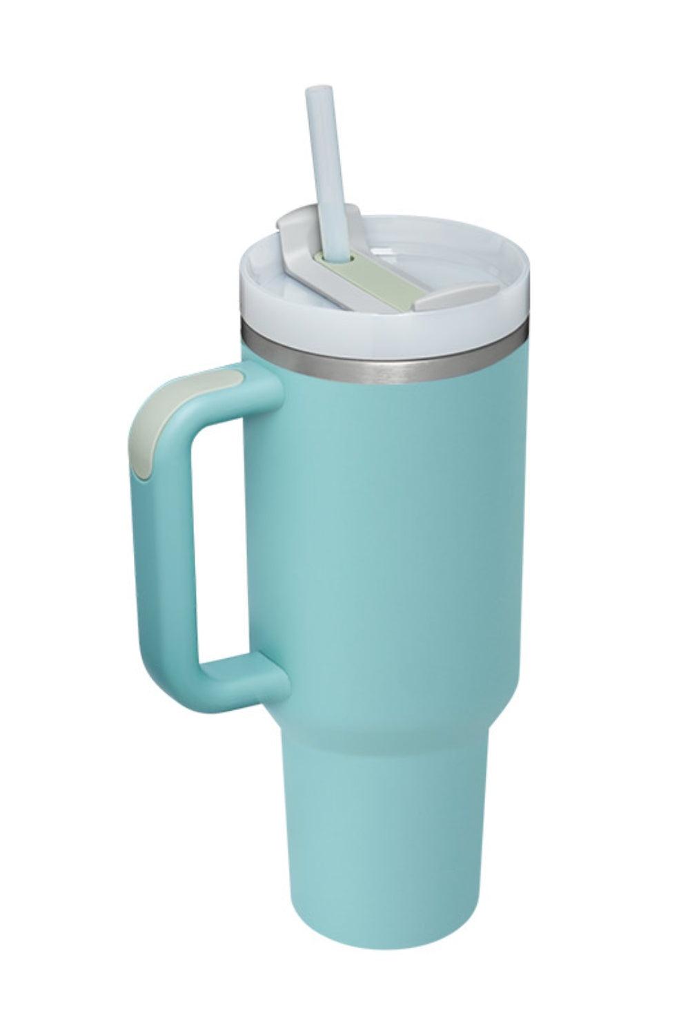 Stainless Steel Tumbler with Upgraded Handle and Straw - Clothes For Her Online Store