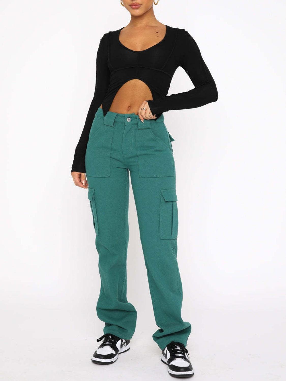 Straight Leg Cargo Pants - Clothes For Her Online Store