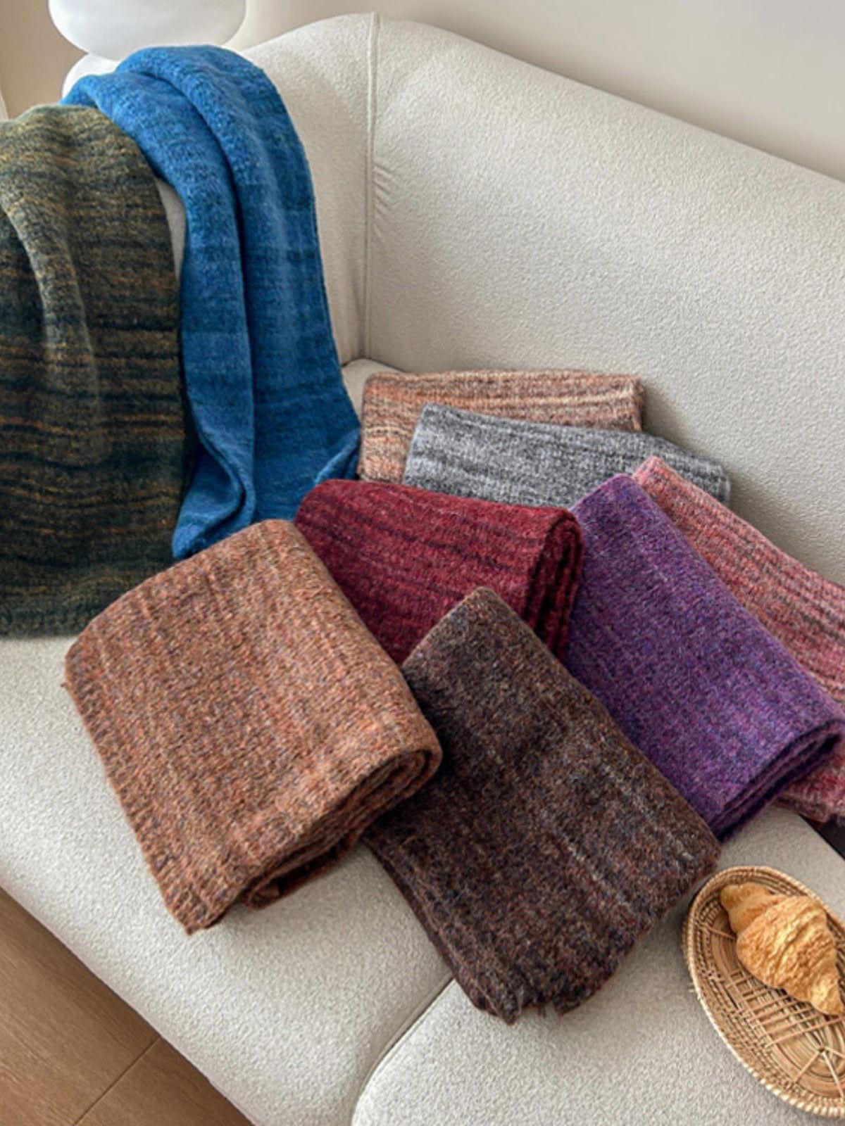 Striped Detail Knit Scarf - Clothes For Her Online Store