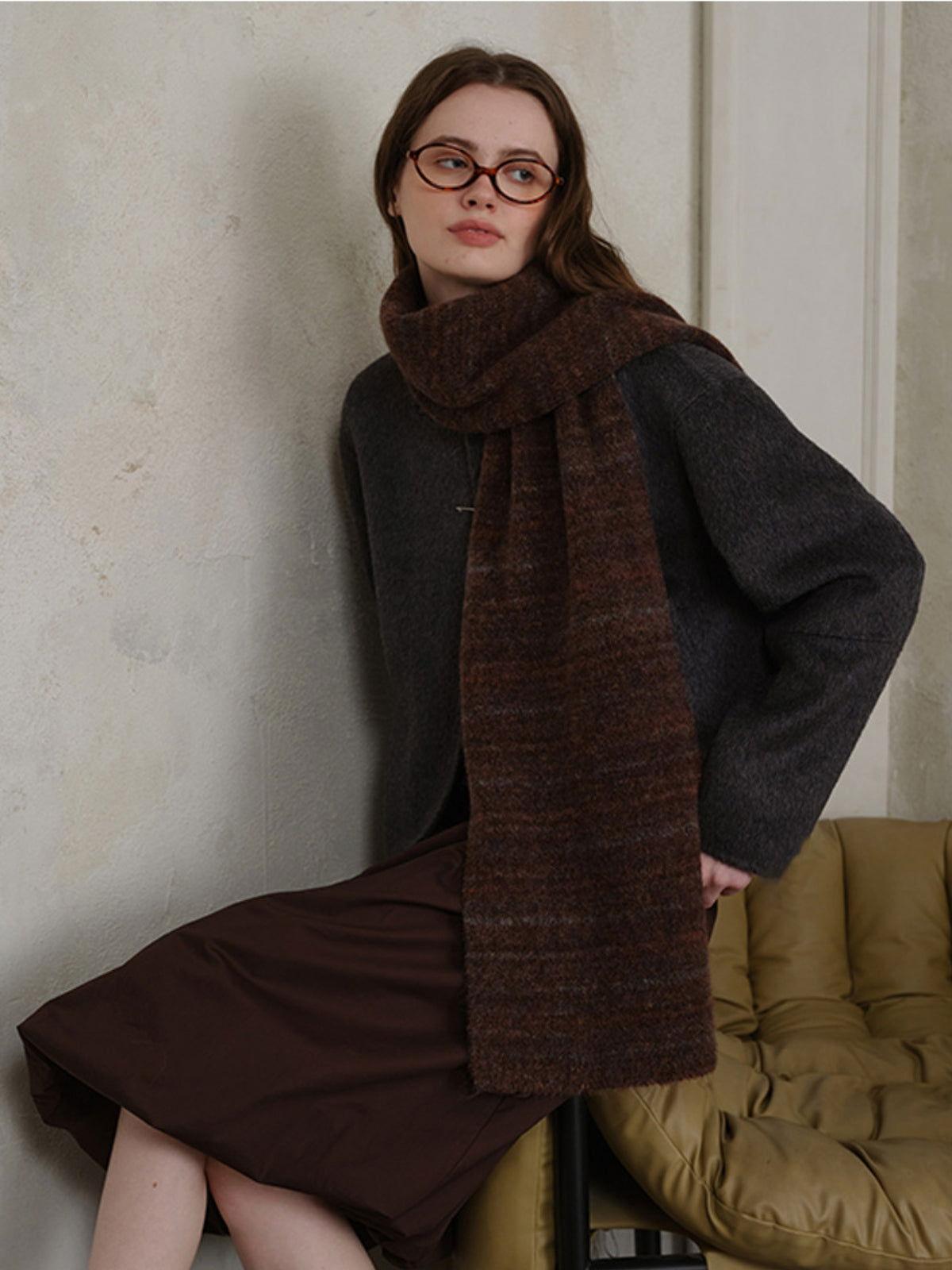 Striped Detail Knit Scarf - Clothes For Her Online Store