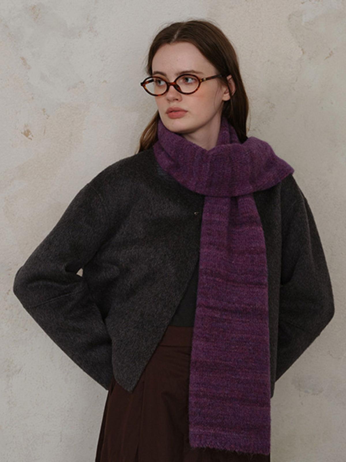 Striped Detail Knit Scarf - Clothes For Her Online Store