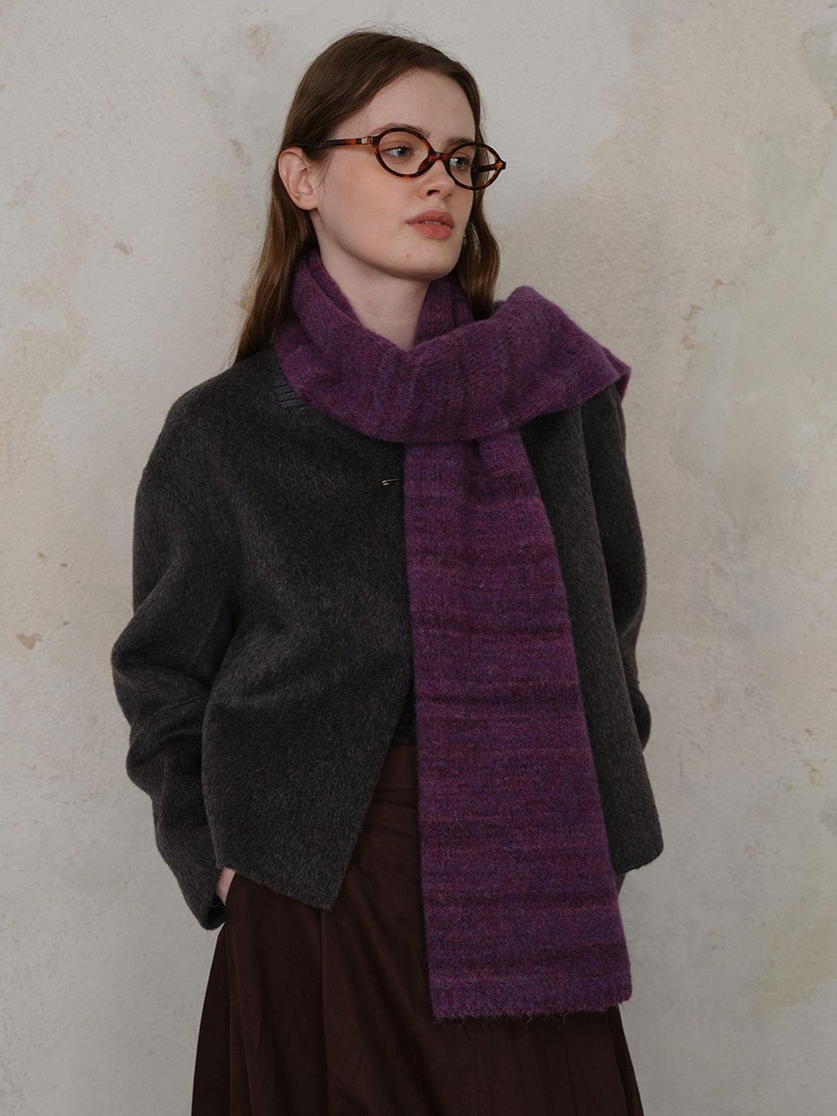 Striped Detail Knit Scarf - Clothes For Her Online Store