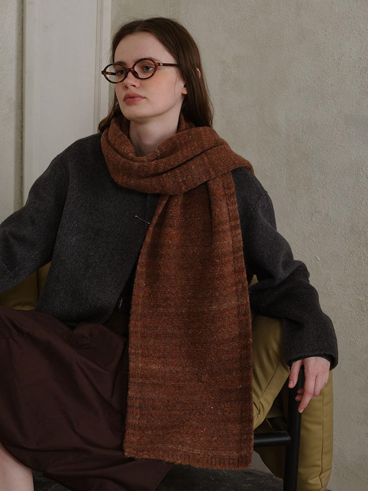 Striped Detail Knit Scarf - Clothes For Her Online Store