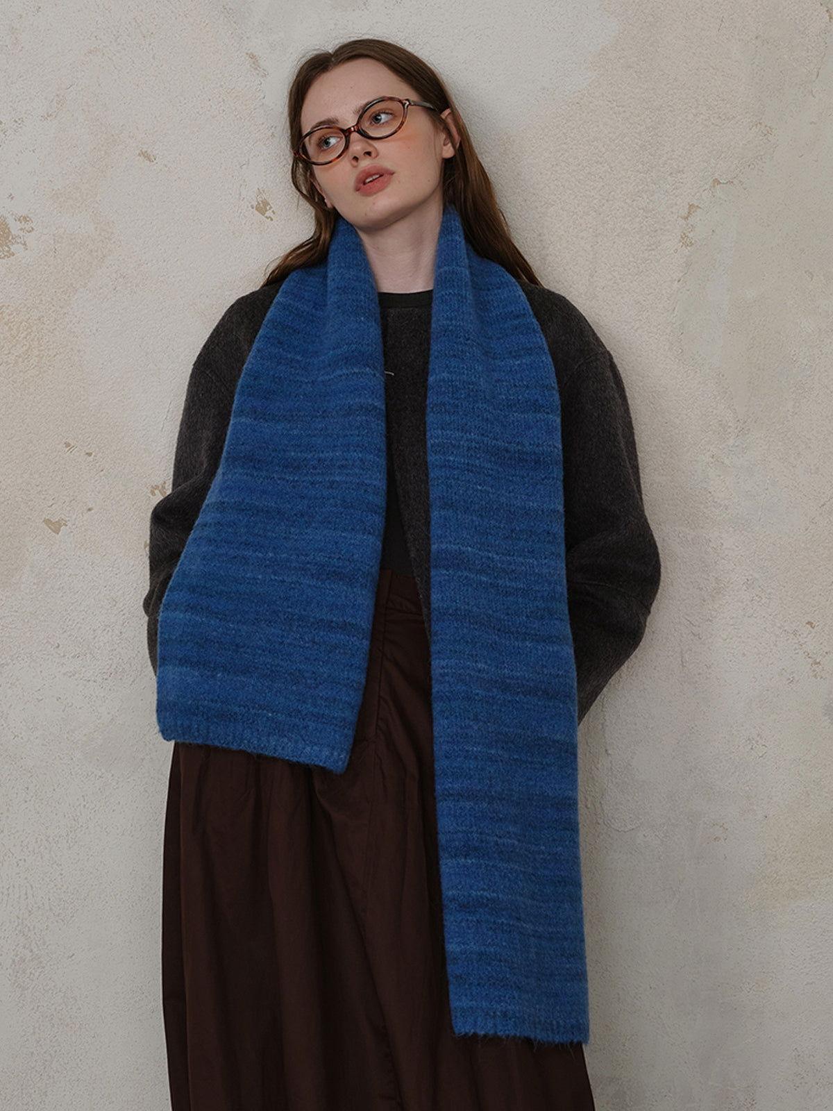 Striped Detail Knit Scarf - Clothes For Her Online Store