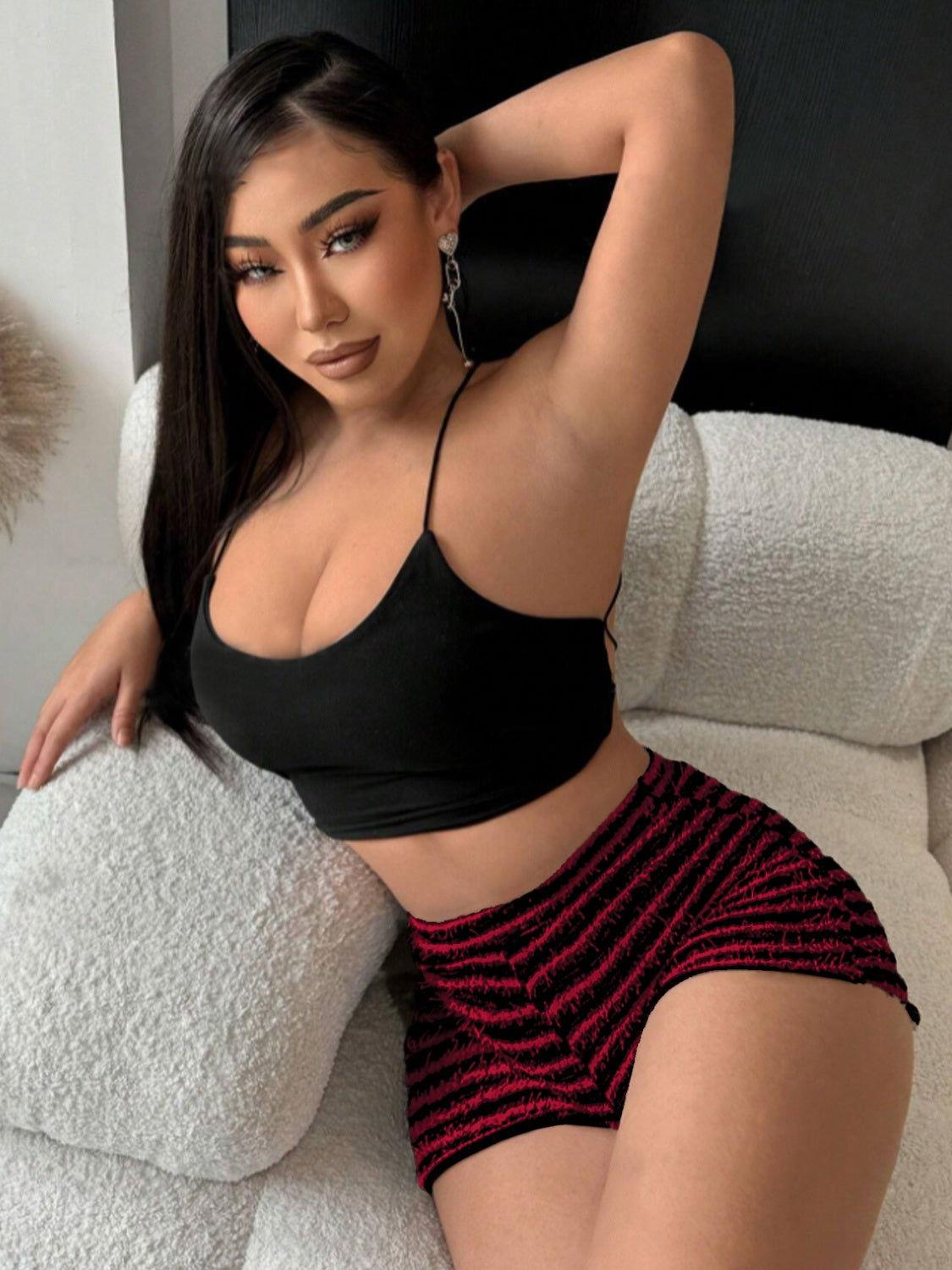 Striped High Waist Shorts - Clothes For Her Online Store