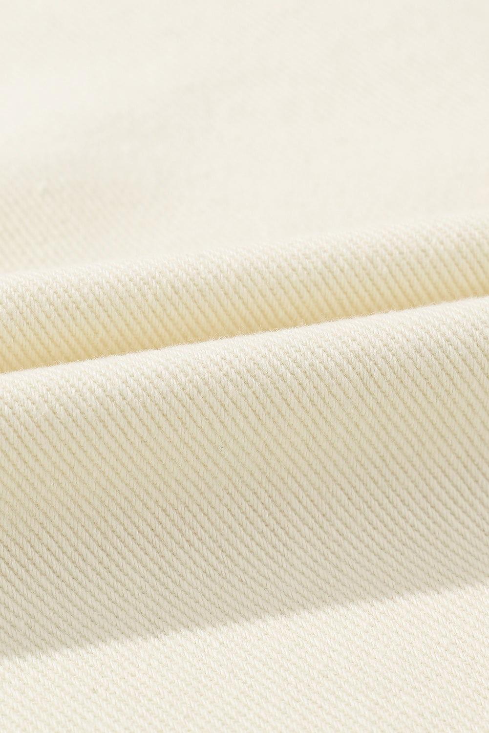 Studded Button Up Collared Neck Denim Jacket - Clothes For Her Online Store