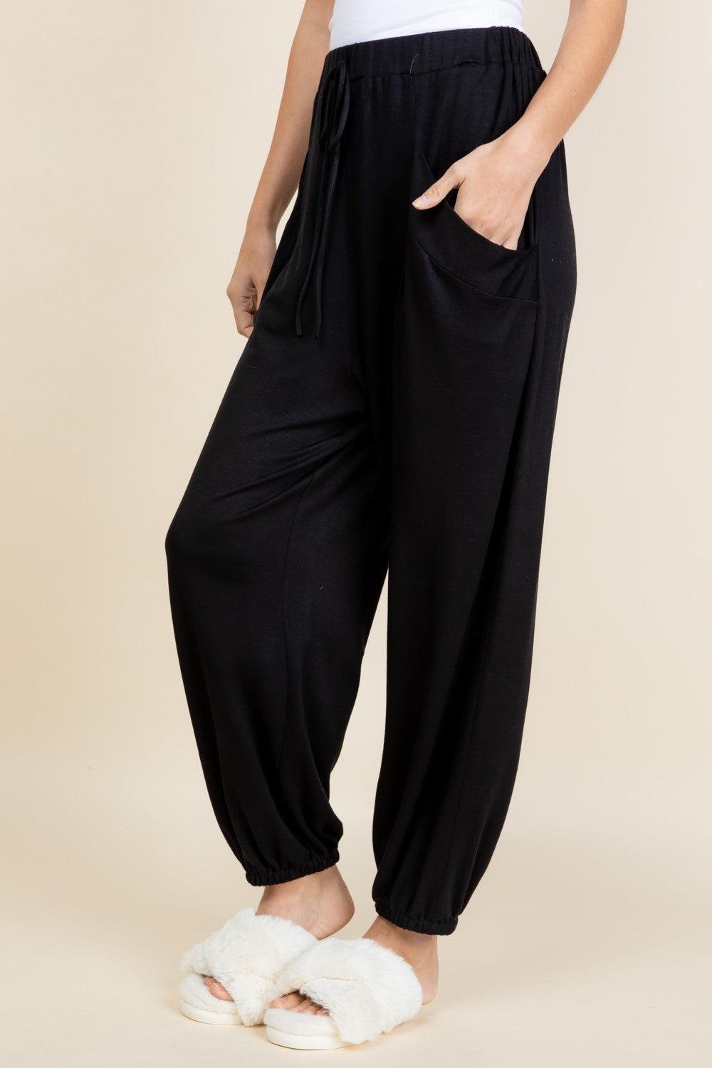 Super Lady Full Size Drawstring Elastic Waist Joggers with Pockets - Clothes For Her Online Store