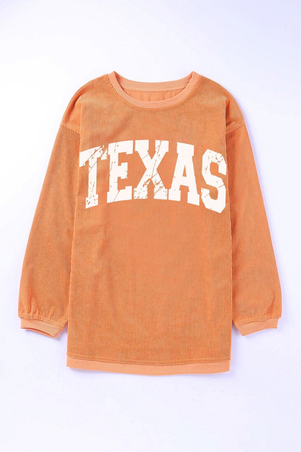 TEXAS Round Neck Long Sleeve Sweatshirt - Clothes For Her Online Store