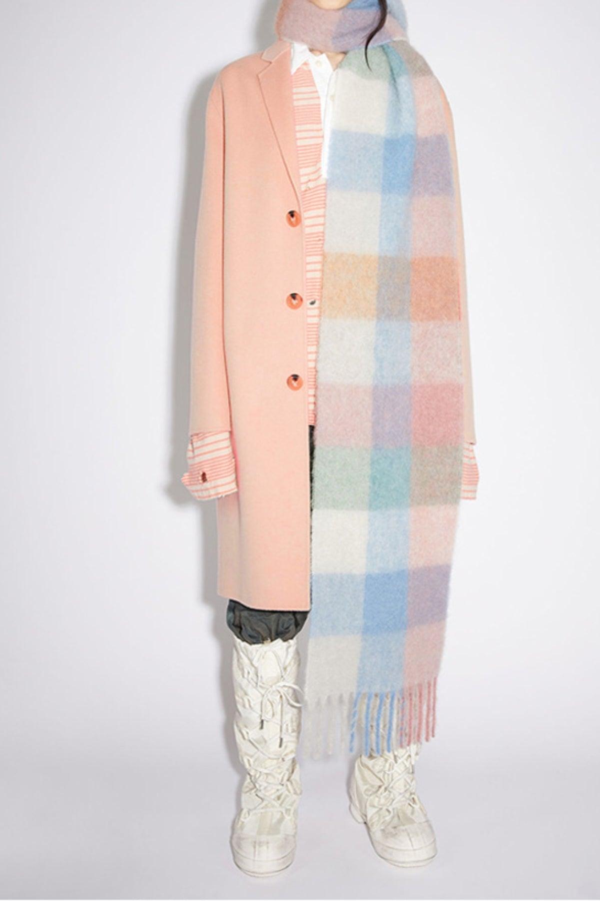 Thermal Fringe Contrast Plaid Scarf - Clothes For Her Online Store