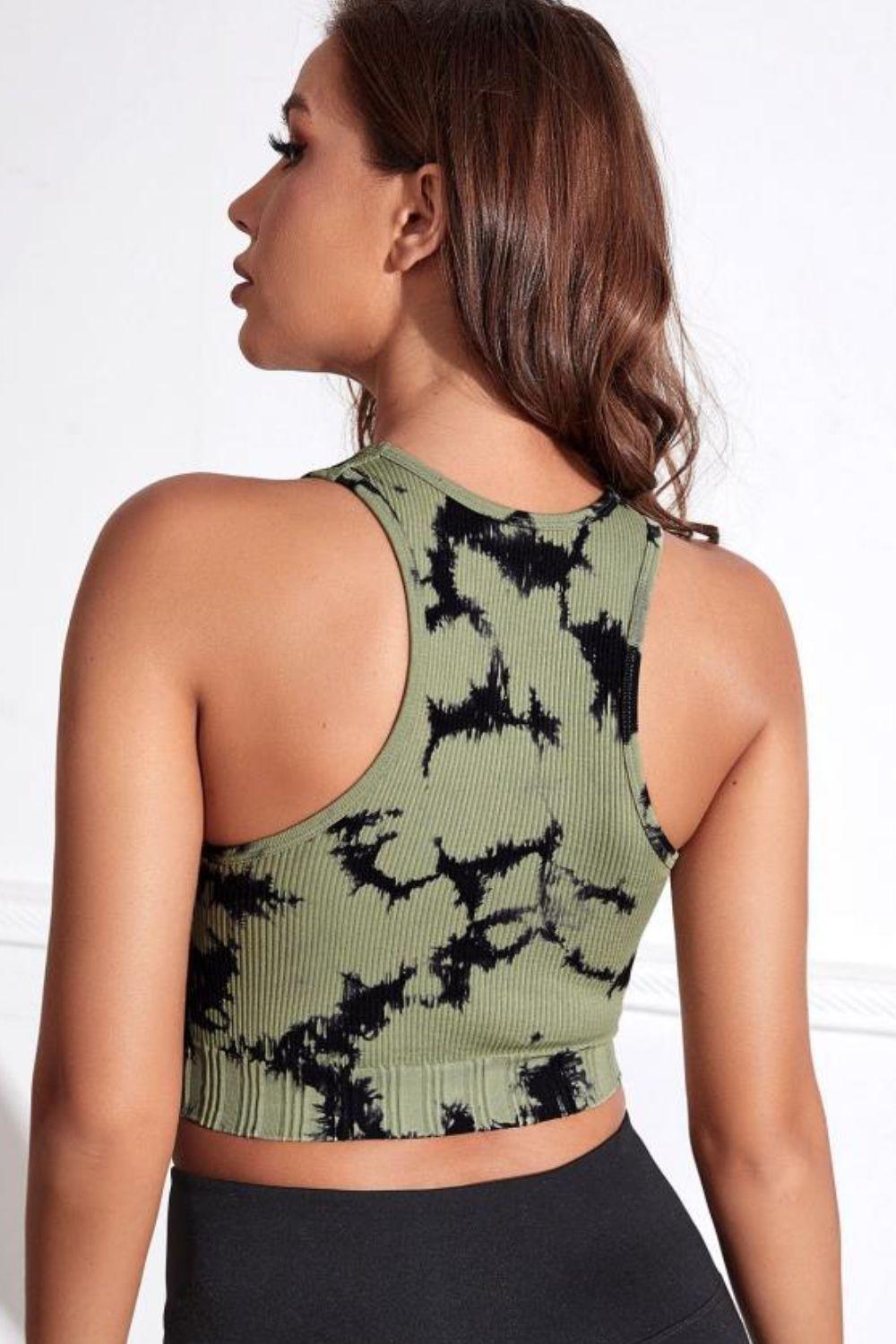 Tie-dye Cropped Round Neck Tank Top - Clothes For Her Online Store