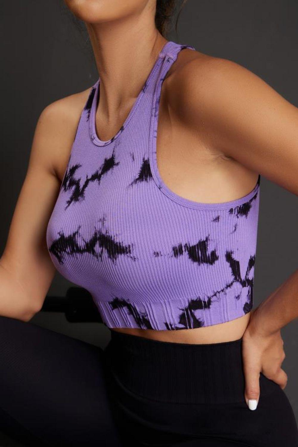 Tie-dye Cropped Round Neck Tank Top - Clothes For Her Online Store