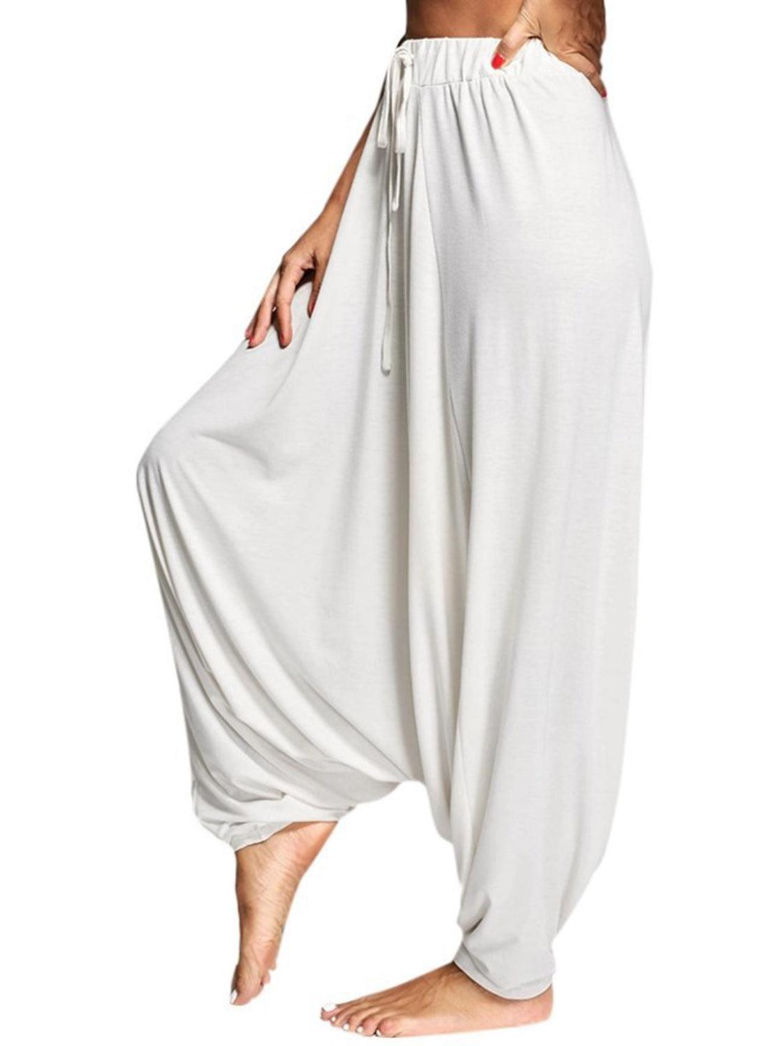 Tied Mid Waist Long Harem Pants - Clothes For Her Online Store