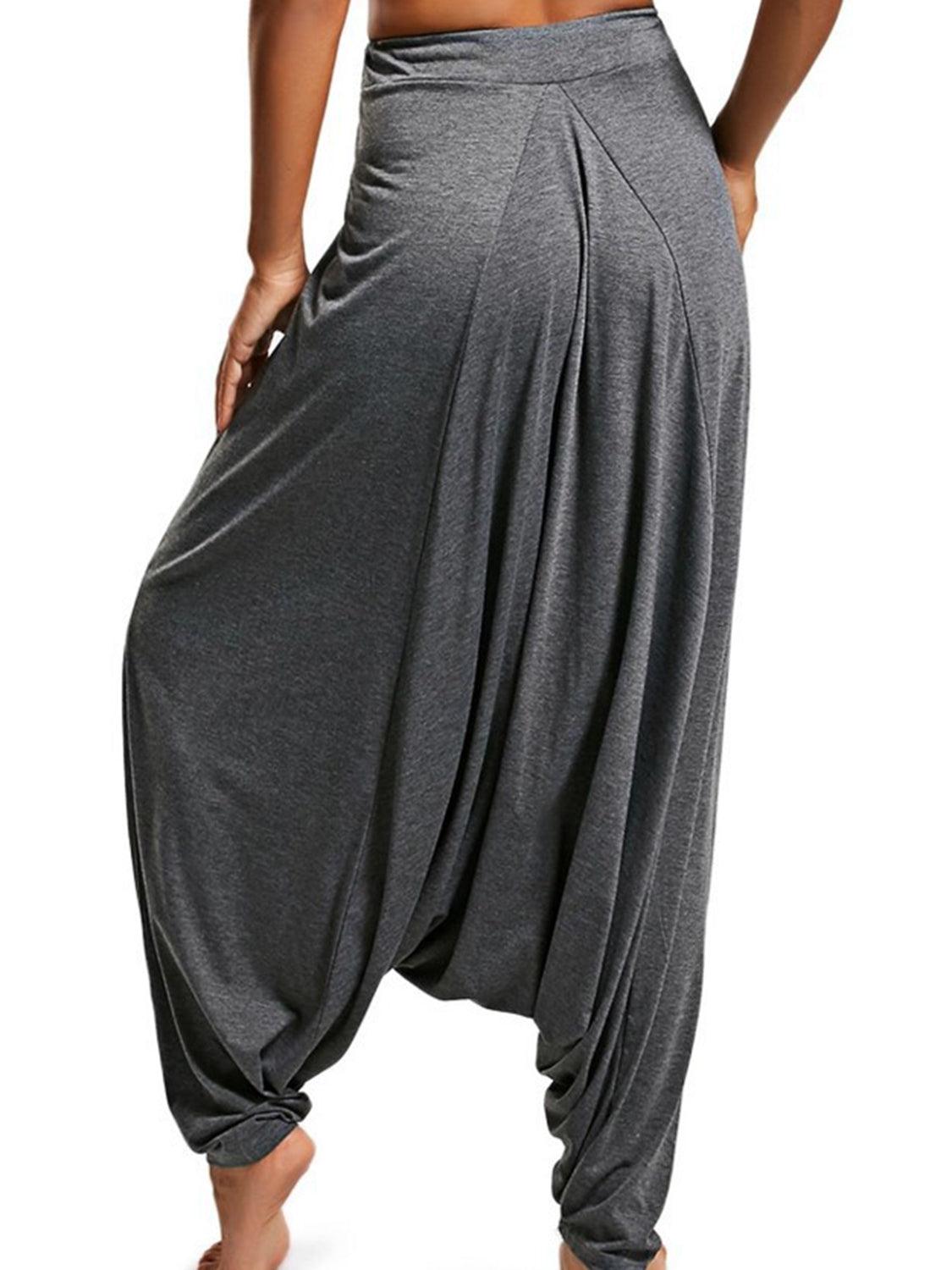 Tied Mid Waist Long Harem Pants - Clothes For Her Online Store