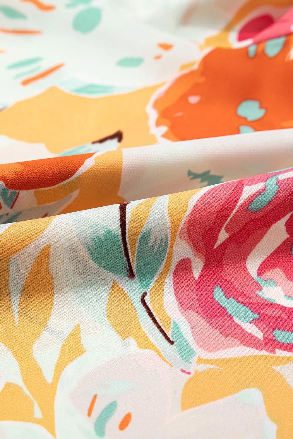 Tied Printed Half Sleeve Romper - Clothes For Her Online Store