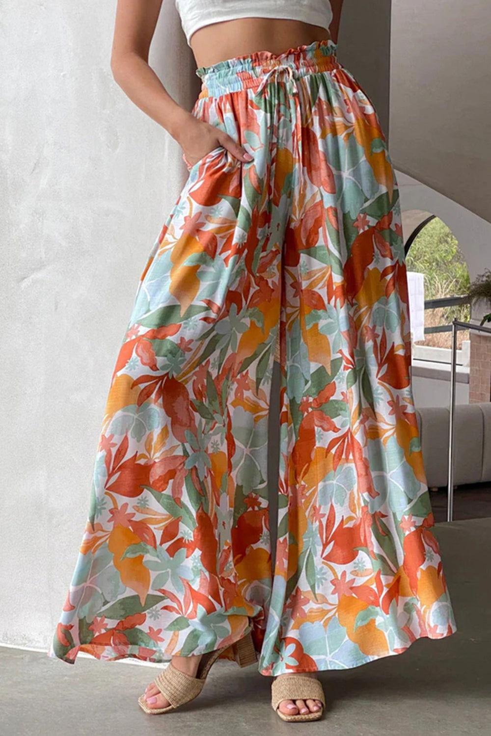 Tied Wide Leg Pants - Clothes For Her Online Store