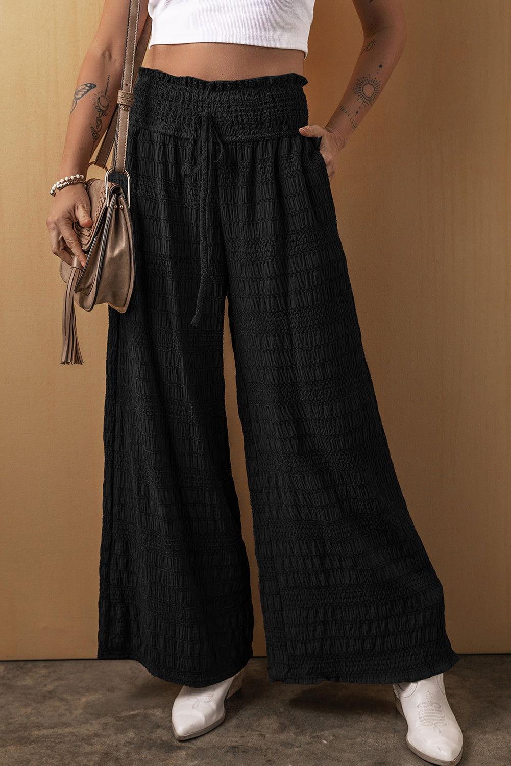 Tied Wide Leg Pants - Clothes For Her Online Store