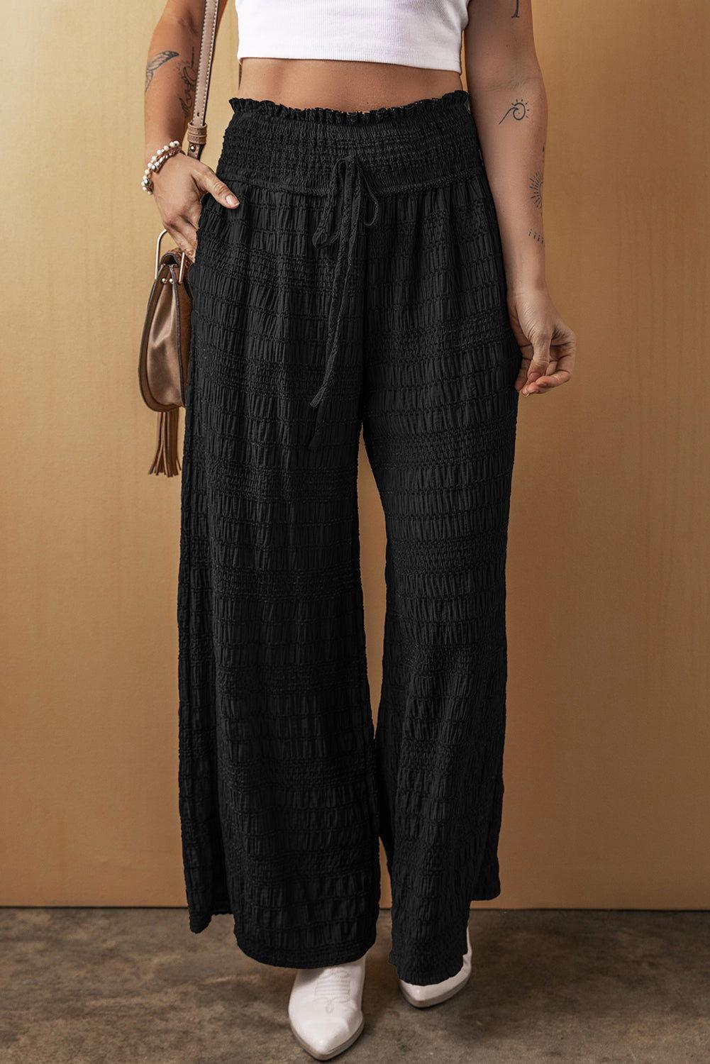 Tied Wide Leg Pants - Clothes For Her Online Store