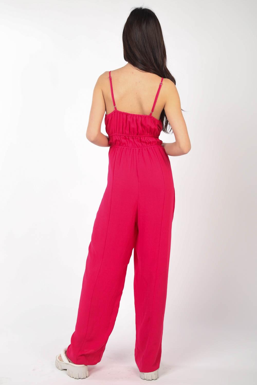 VERY J Pintuck Detail Woven Sleeveless Jumpsuit - Clothes For Her Online Store