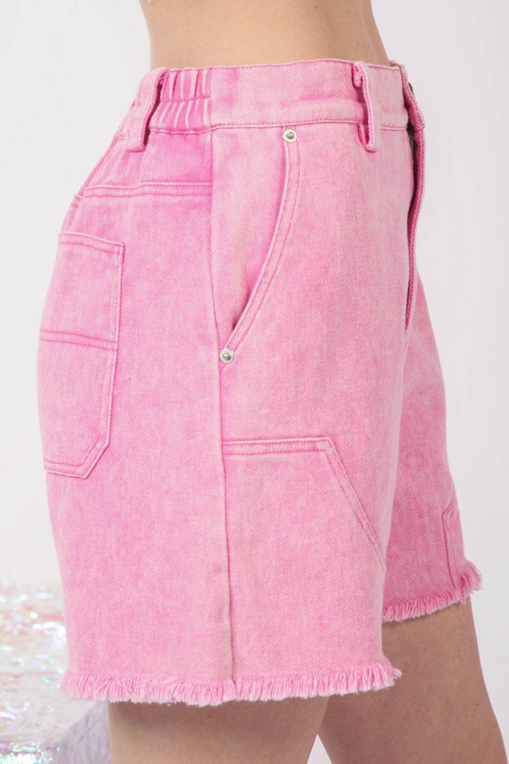 VERY J Washed Raw Hem Denim Shorts - Clothes For Her Online Store